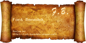 Font Benedek névjegykártya