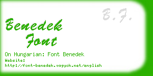 benedek font business card